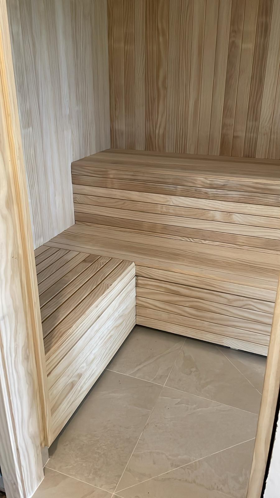 Bespoke slatted timber seating and wall panelling